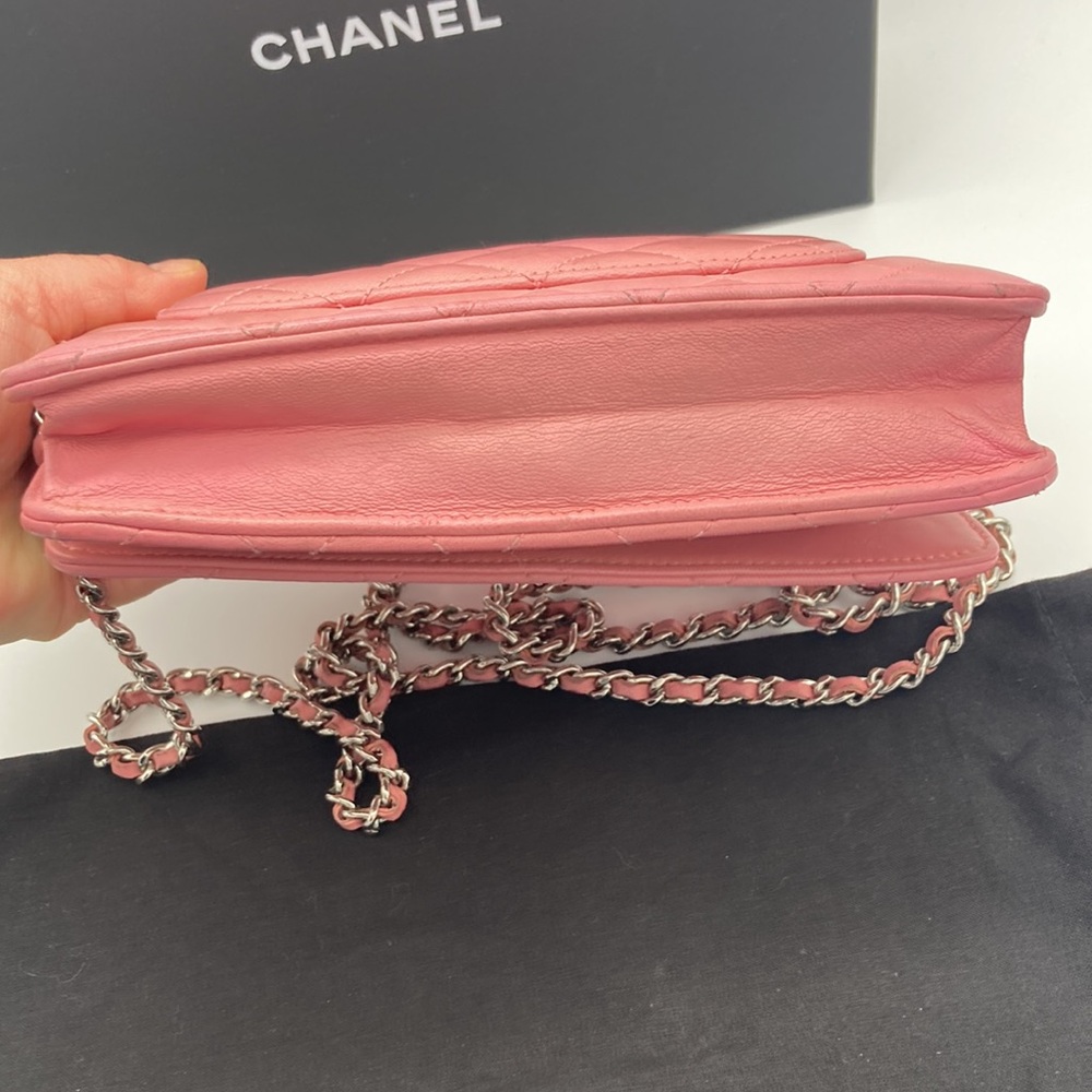CHANEL CC SILVER HARDWARE LIGHT PINK QUILTED WOC BAG WITH DUST BAG - Picture 8 of 17